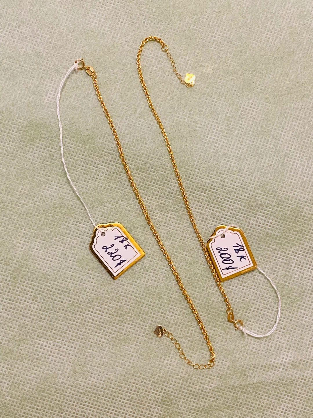 18K Gold Rope Chain bracelets