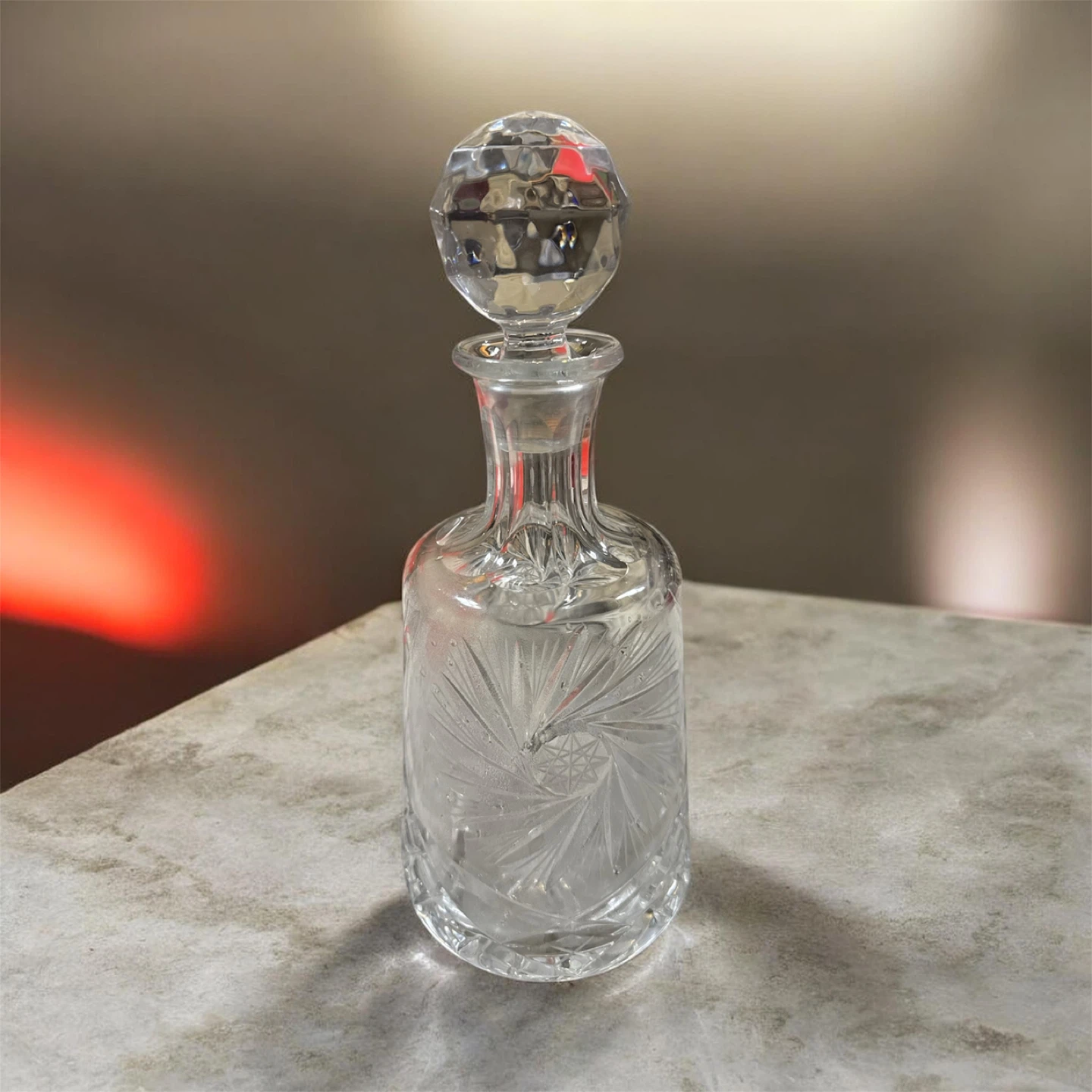 Crystal Decanter with Faceted Stopper - photo 2