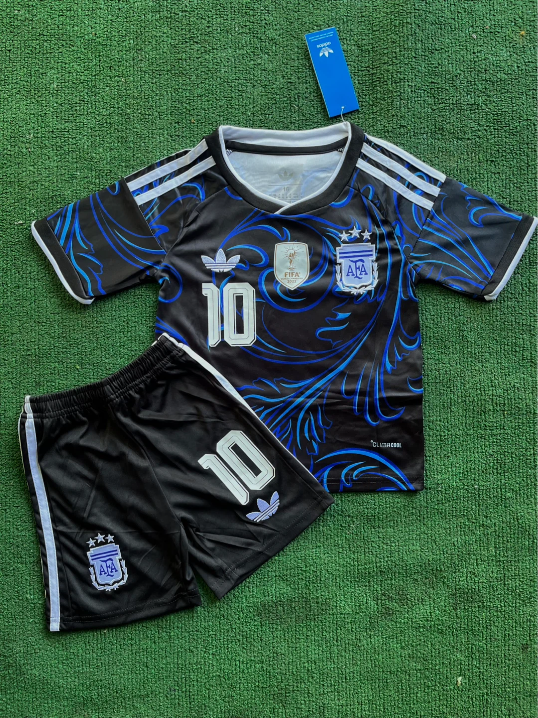 Argentina Messi #10 Soccer Jersey Shorts Set Kids