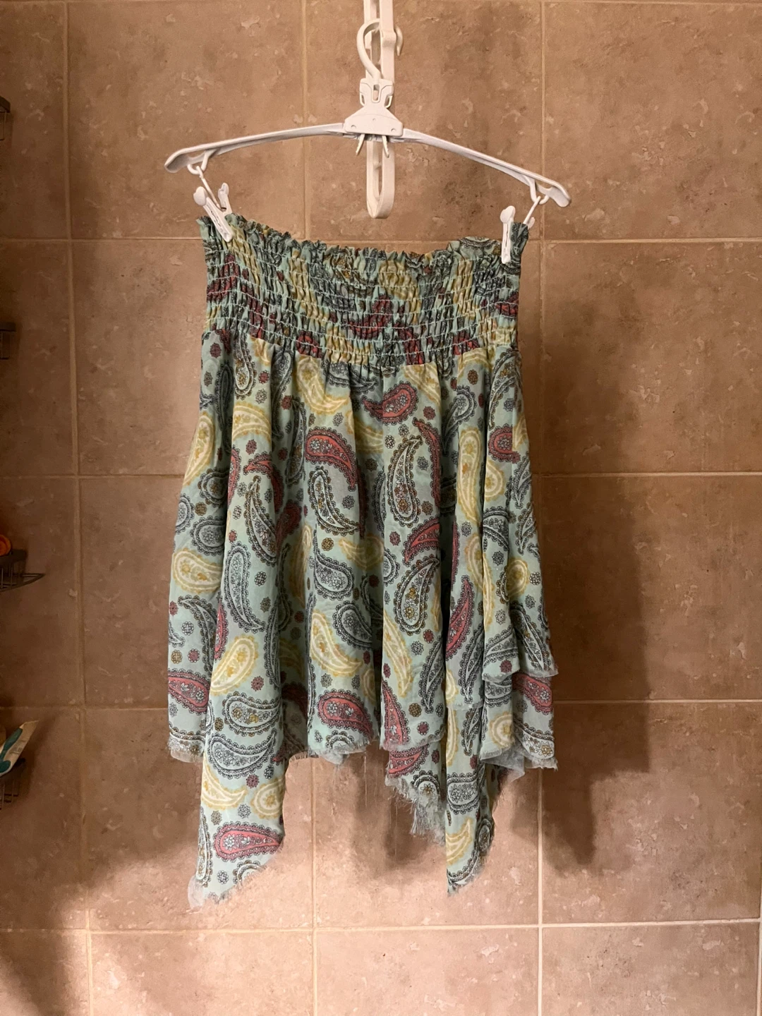 Guess Jeans Paisley Smocked Skirt