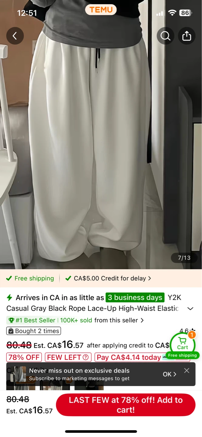 White Casual Joggers - photo 3
