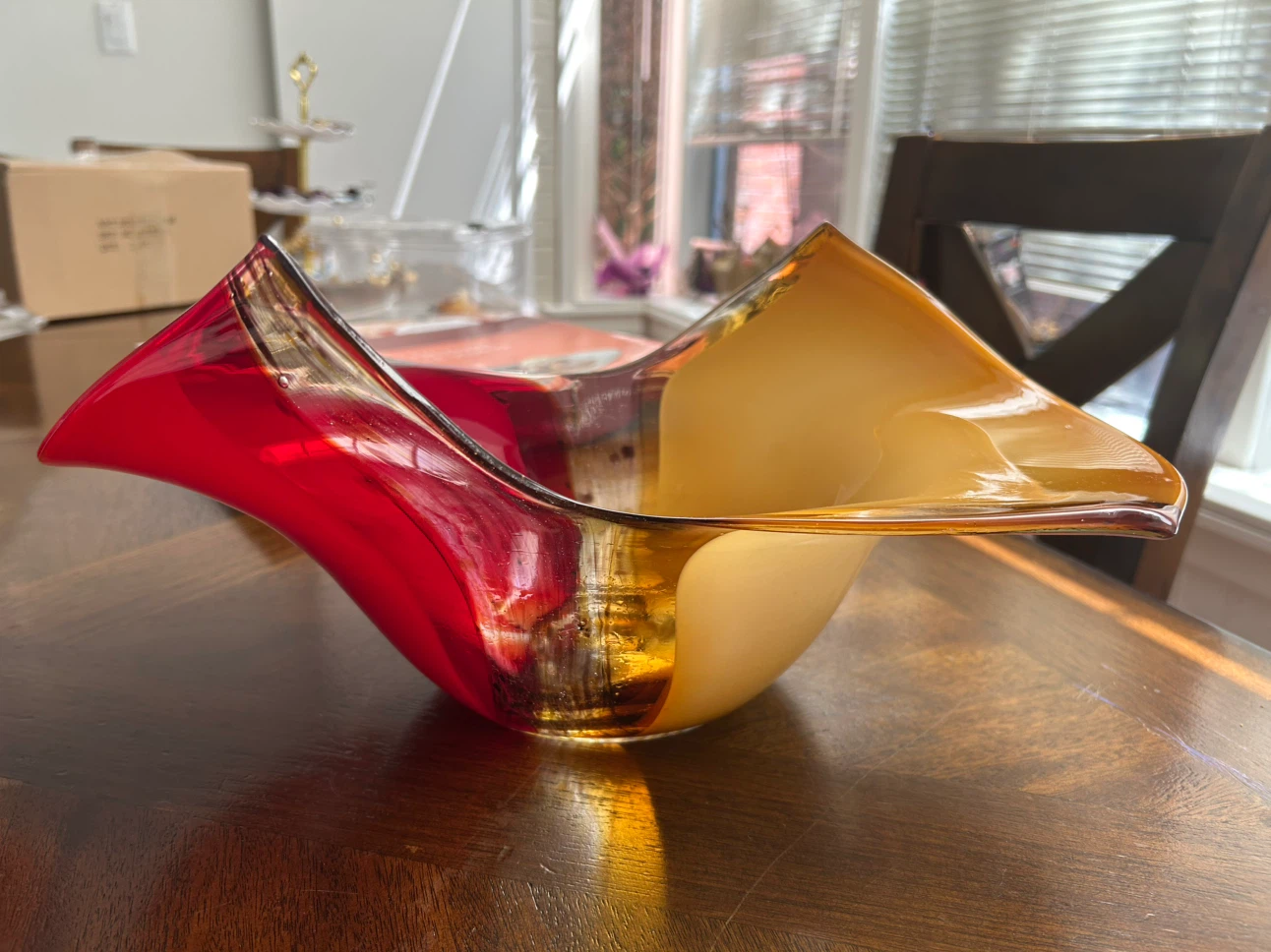 Glass Bowl - Red and Amber - photo 2