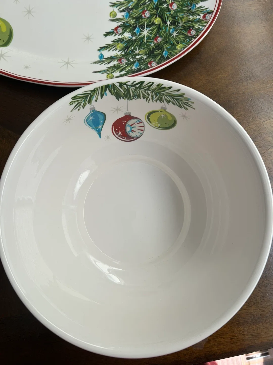 Red Christmas Tree Serving Bowl - photo 2