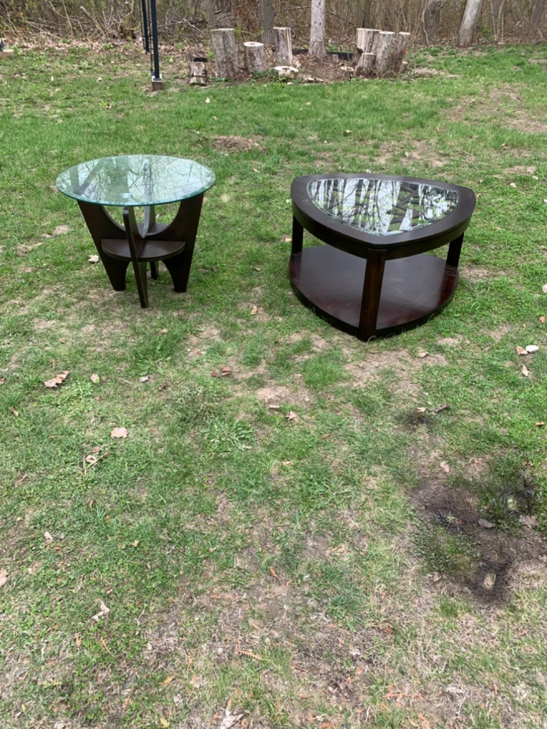 Set of 2 Coffee Tables - Glass Tops - photo 3
