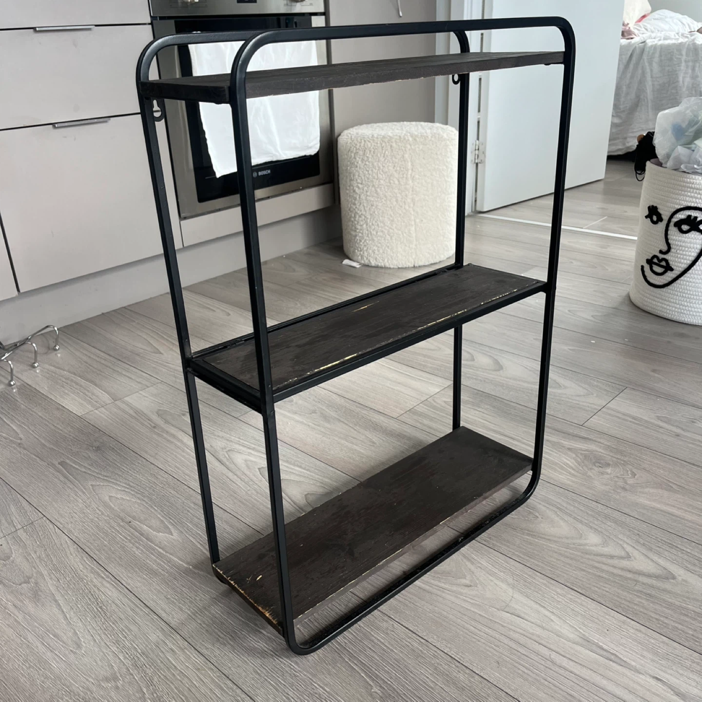 3-Tier Industrial Style Wall Shelf