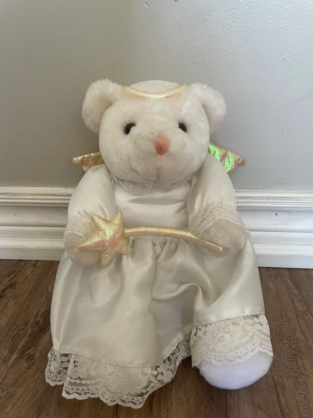 White Angel Teddy Bear with Star Wand