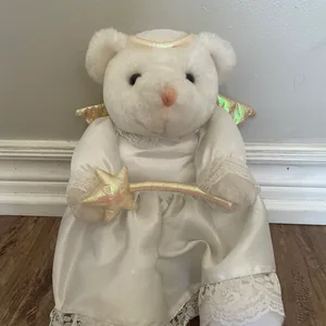 White Angel Teddy Bear with Star Wand