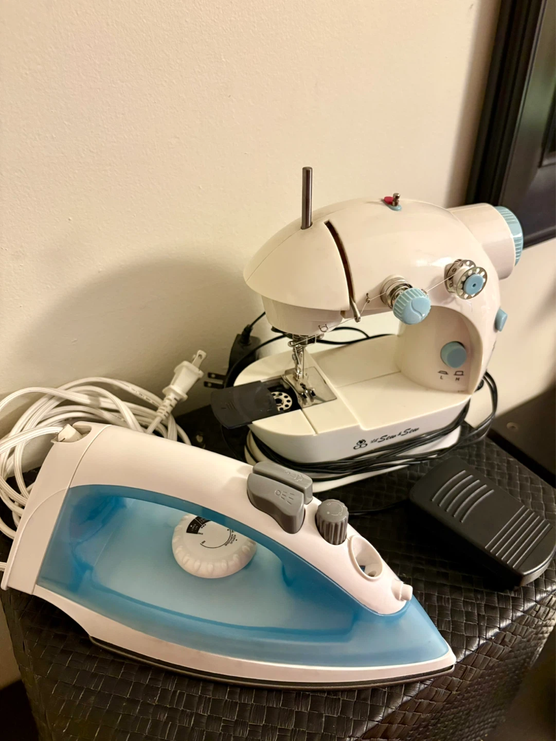 Mini Sewing Machine, Iron, Fabric and Table - photo 3