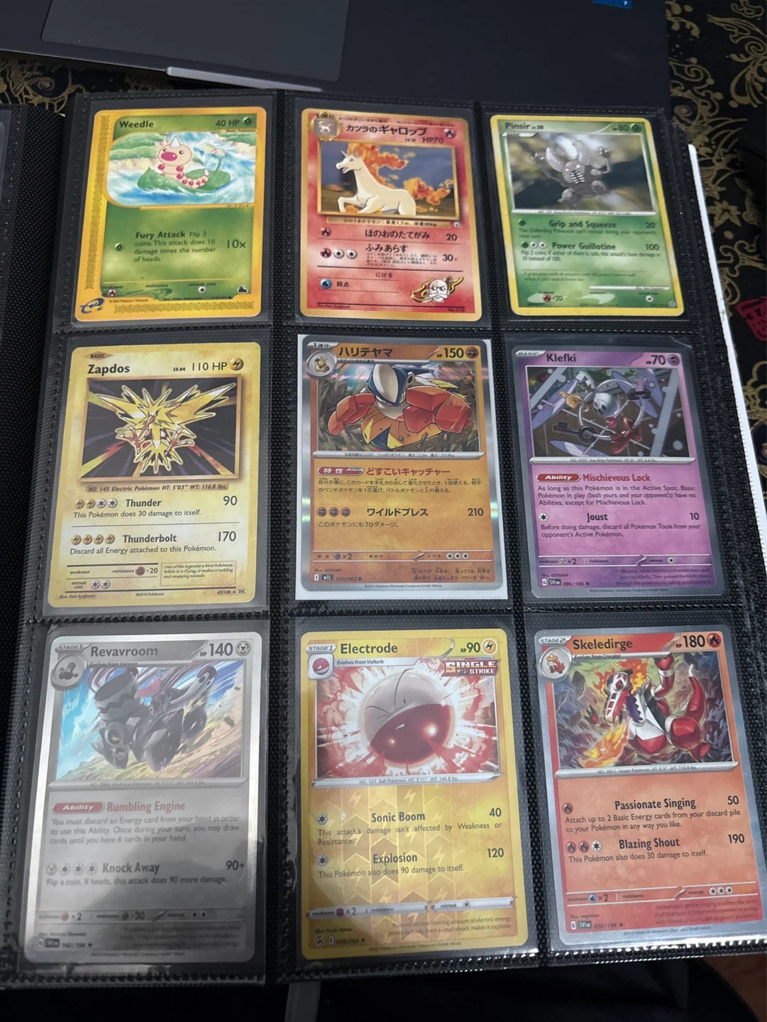 Assorted Pokémon Cards - Zapdos, Electrode, Pinsir, and more