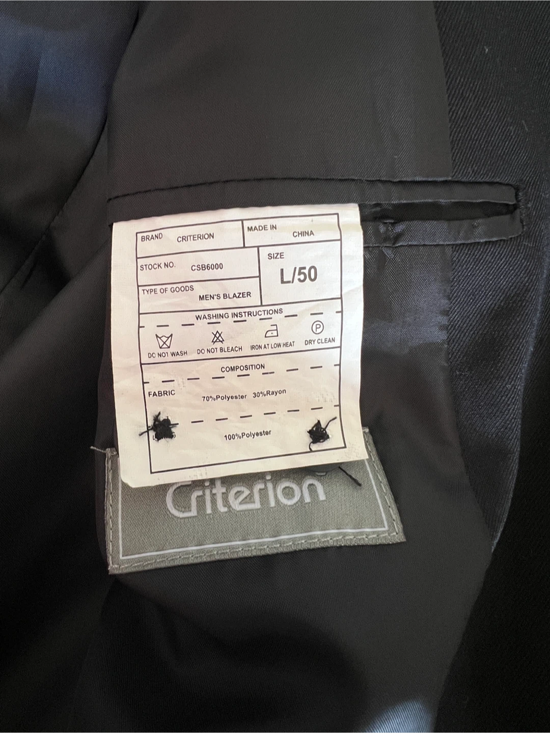 Criterion Men's Black Suit Blazer and Slacks - photo 3