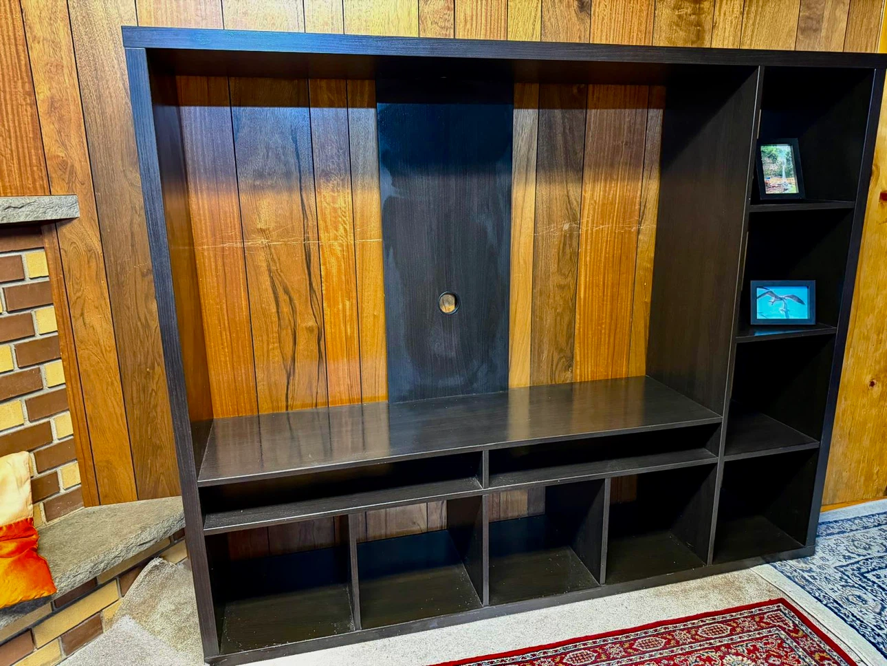 Black Entertainment Unit with Shelving