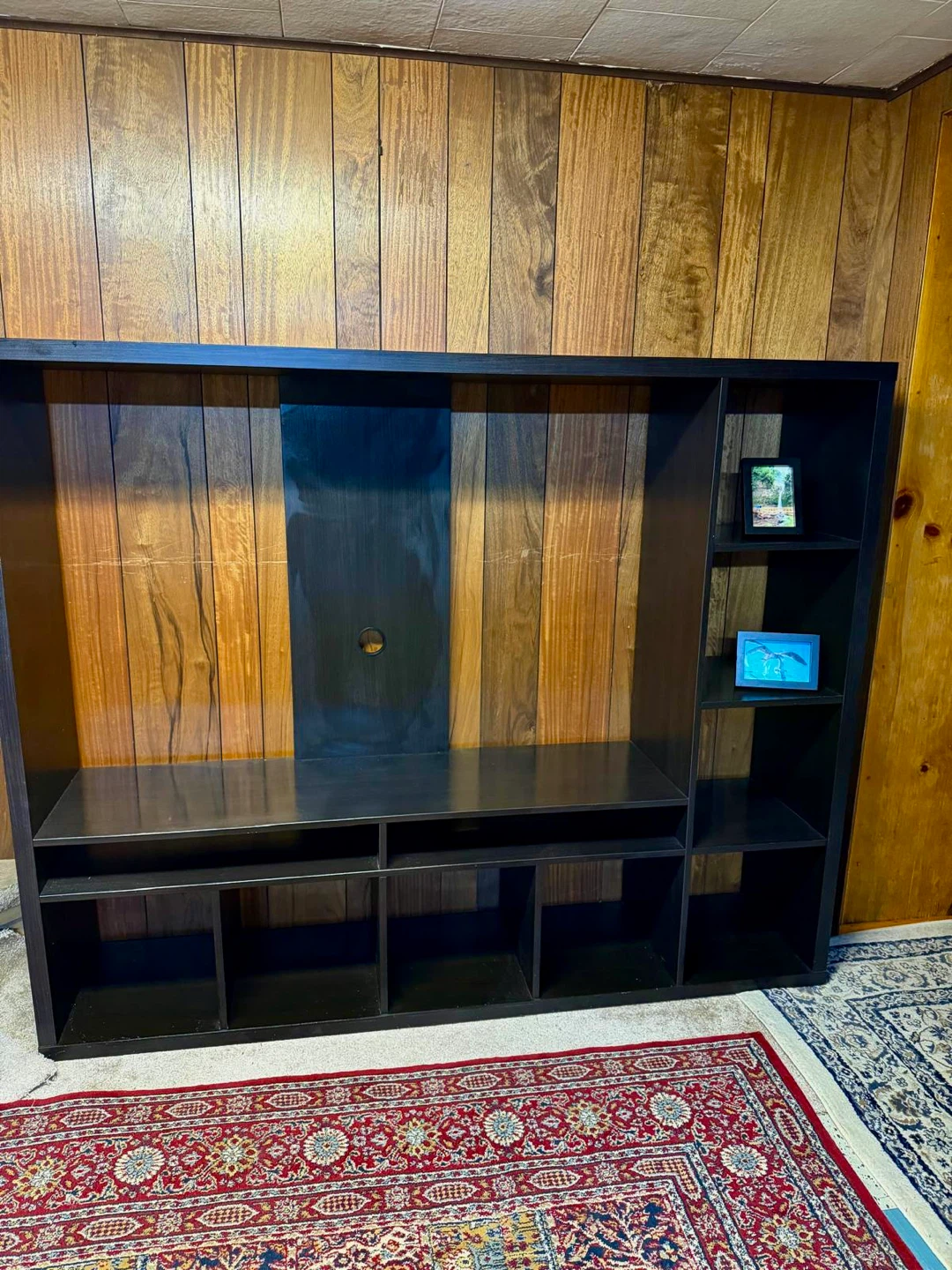 Black Entertainment Unit with Shelving - photo 2