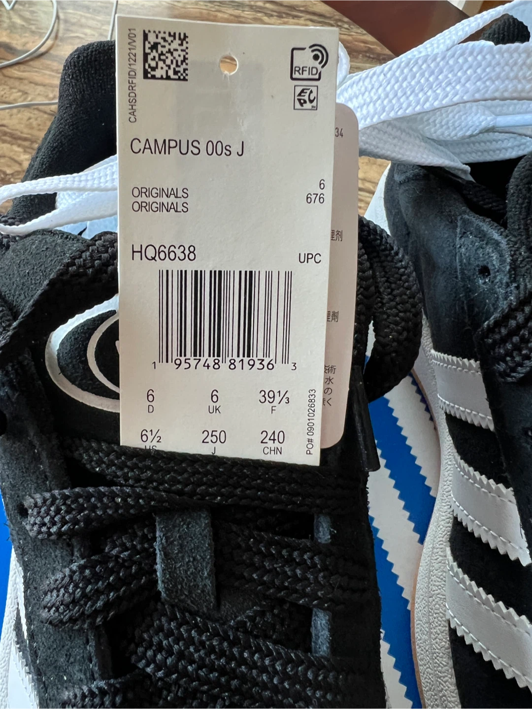 Adidas Campus 00s J Black White Sneakers - photo 2