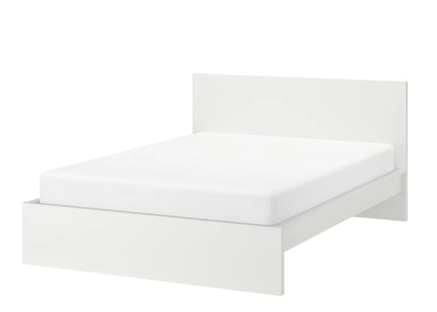 IKEA Queen Bed Set – MALM Frame + LURÖY Slats + VALEVÅG Mattress