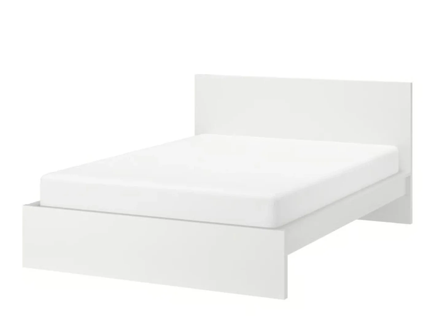 IKEA Queen Bed Set – MALM Frame + LURÖY Slats + VALEVÅG Mattress