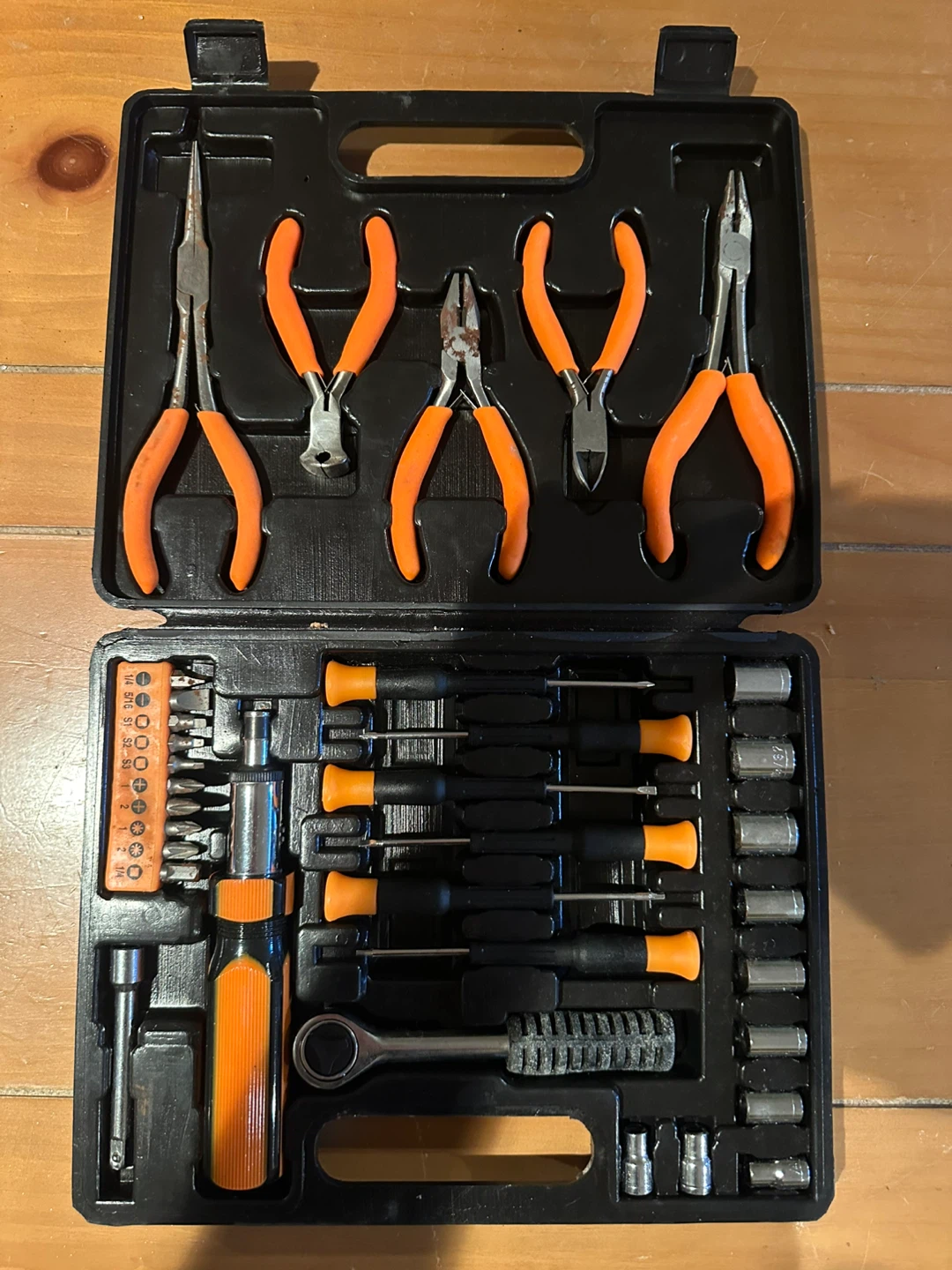 Tool Kit with Pliers, Screwdrivers, and Sockets