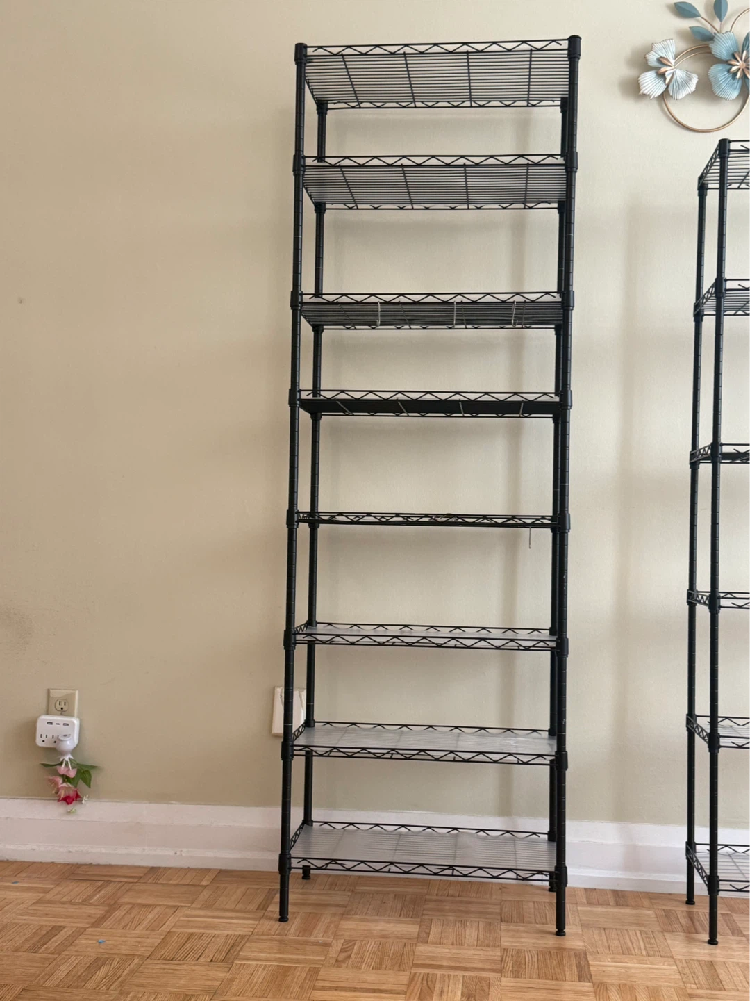 Black 8-Tier Wire Shelving Unit