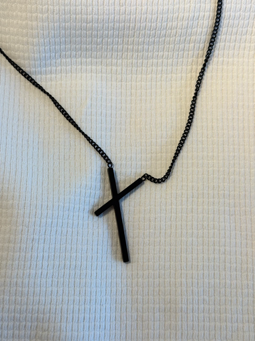 Black Cross Pendant Necklace