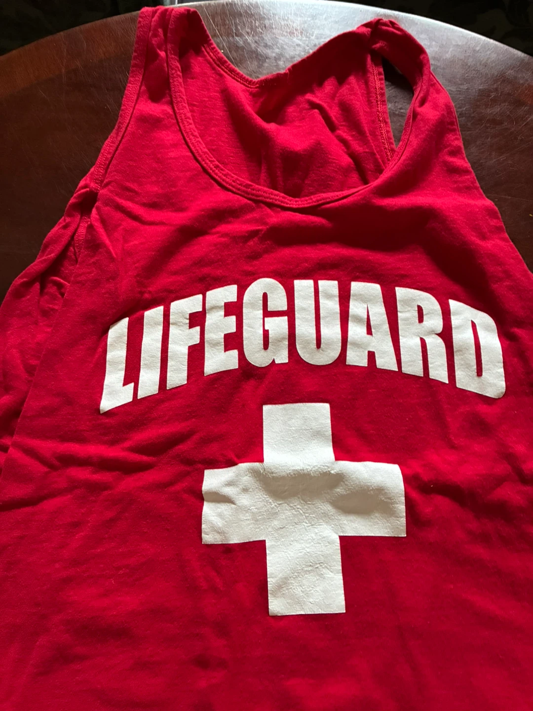 $5 size s/m Men's Tank Top Lifeguard White Red Cross uniform - photo 2