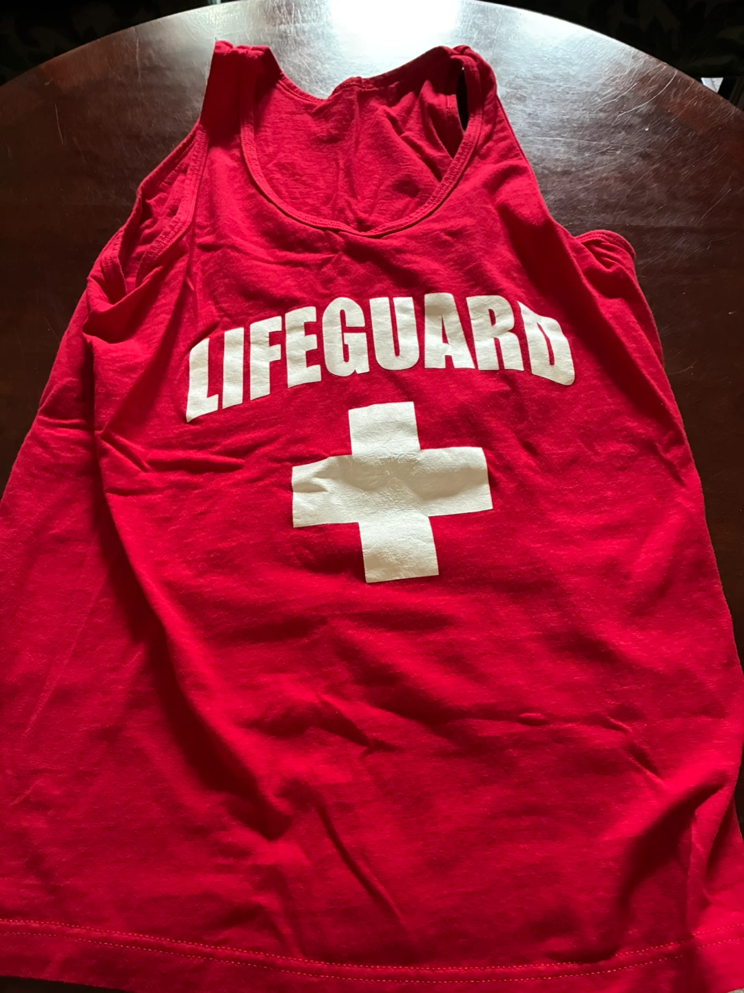 $5 size s/m Men's Tank Top Lifeguard White Red Cross uniform - photo 3