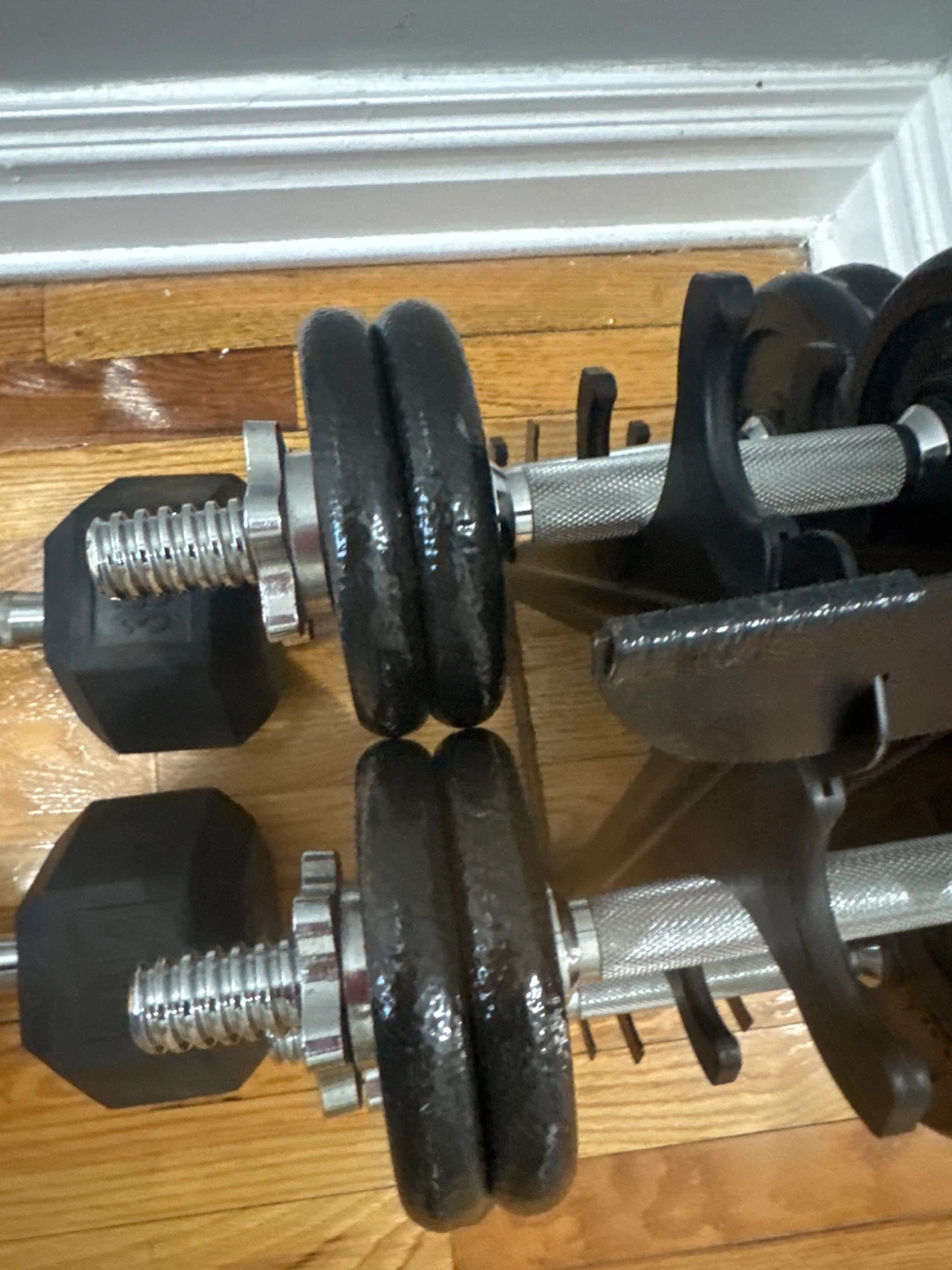 Adjustable Dumbbell Set with Rack - 15lb & 35lb Pairs - photo 4