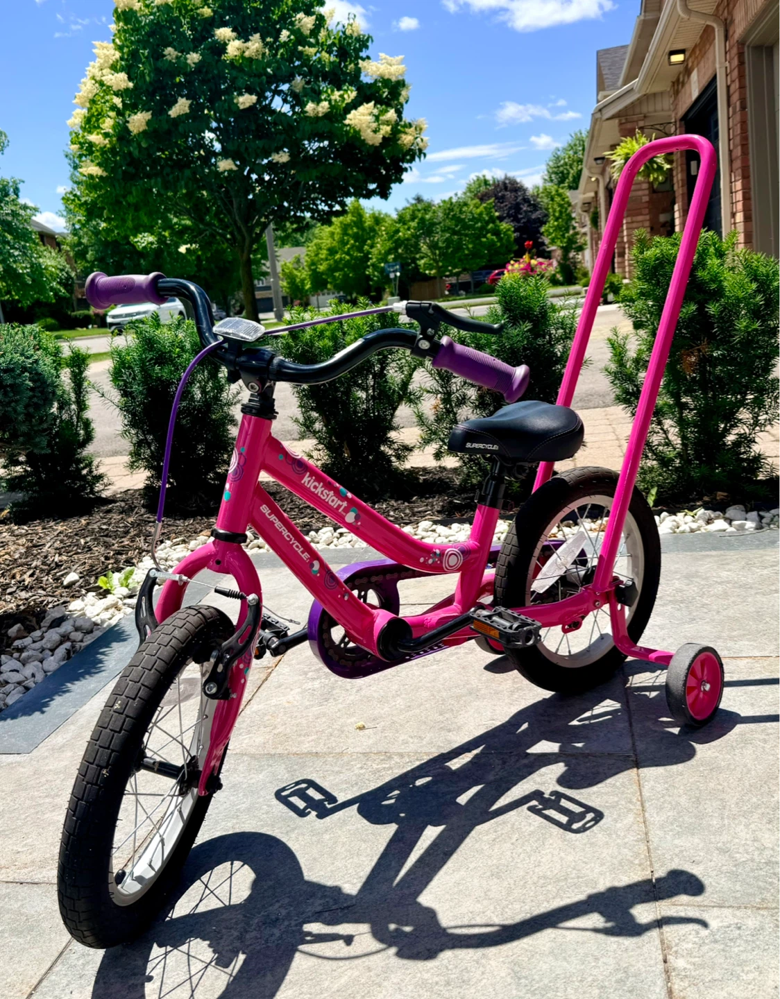 Pink Kickstart Tricycle with Parent Handle