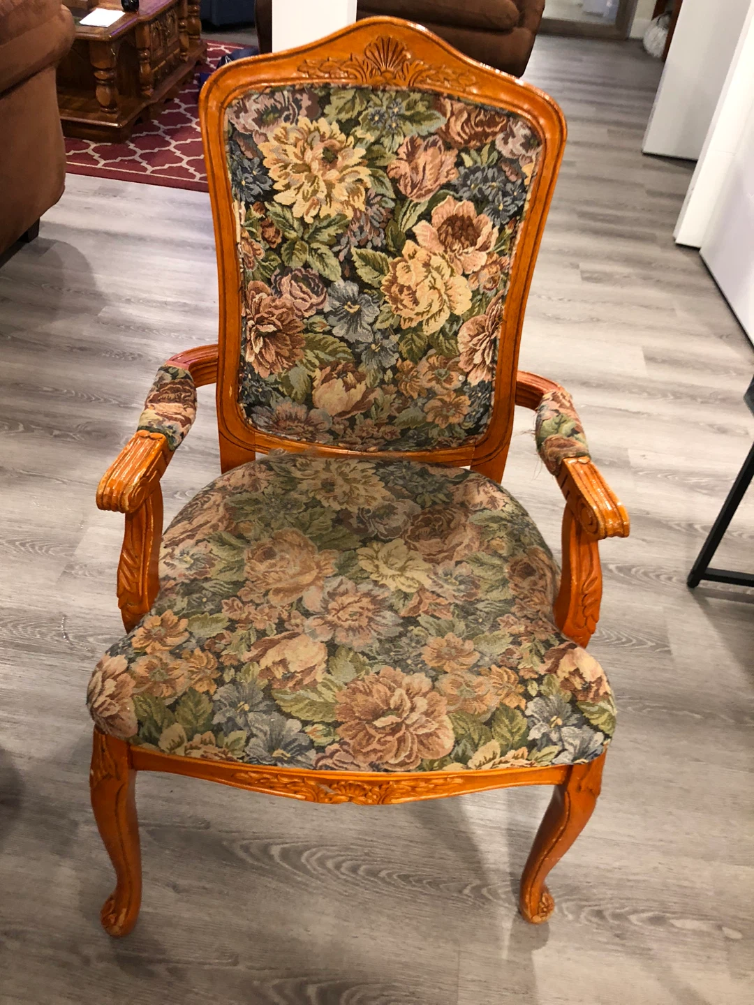Vintage Floral Accent Chair