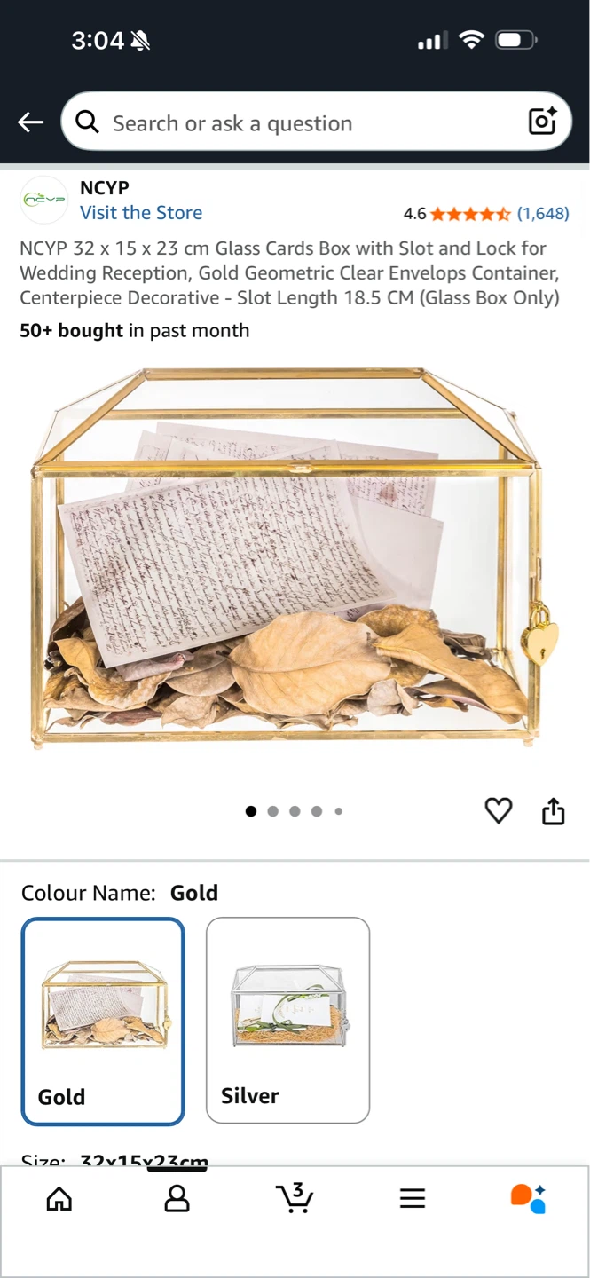 Glass Cards Box with Slot and Lock - photo 2