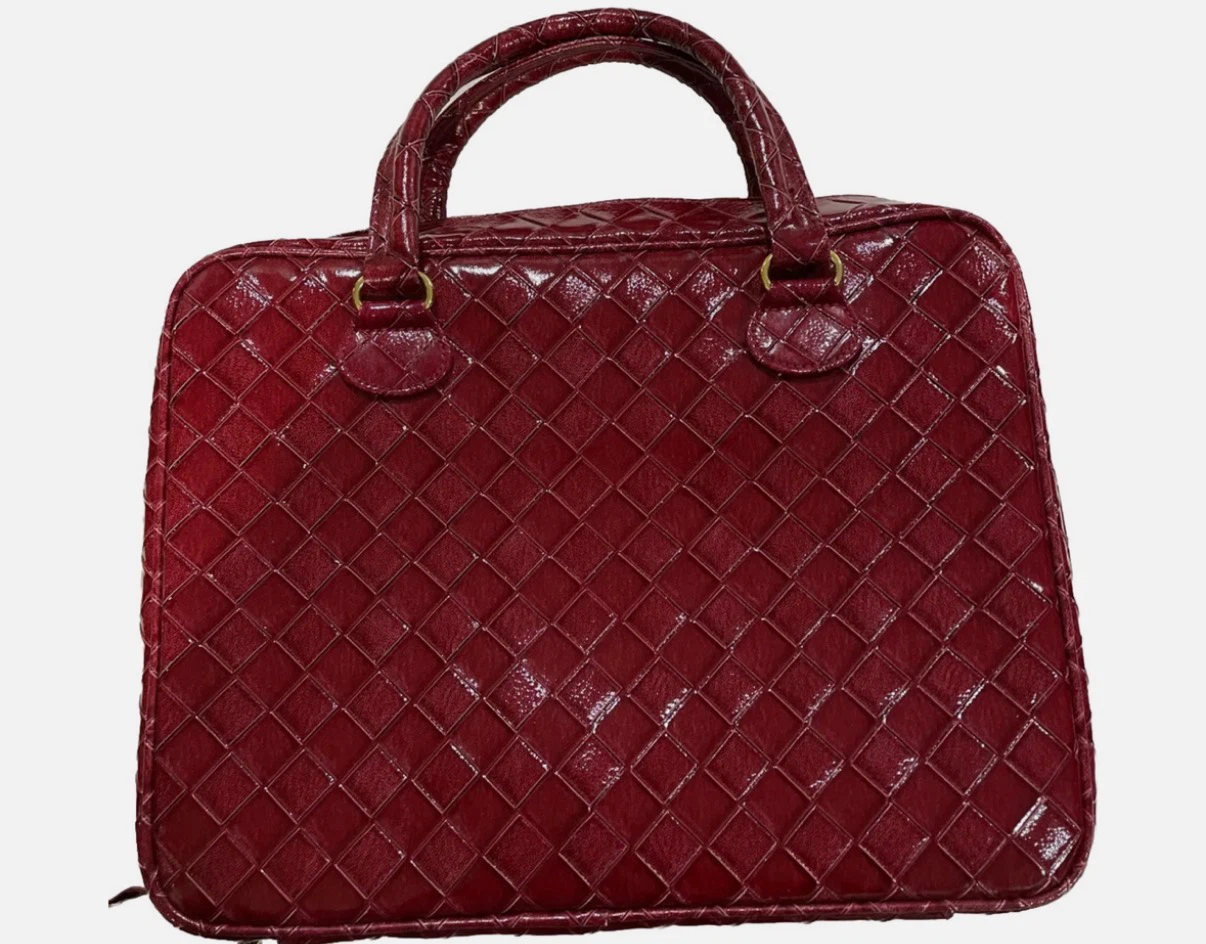 Estée Lauder limited edition vintage wine red faux leather 1990s