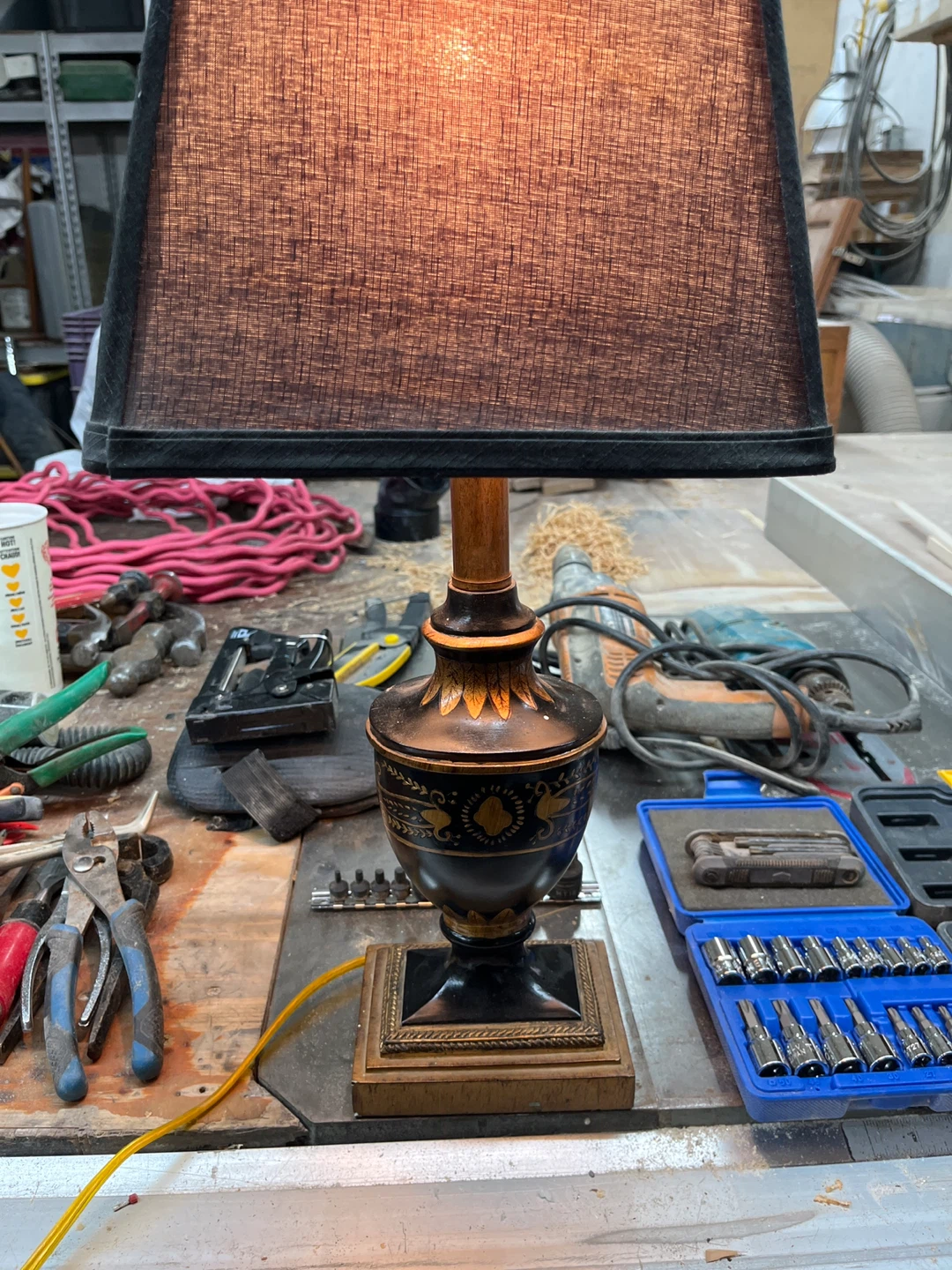 Table Lamp with Decorative Base