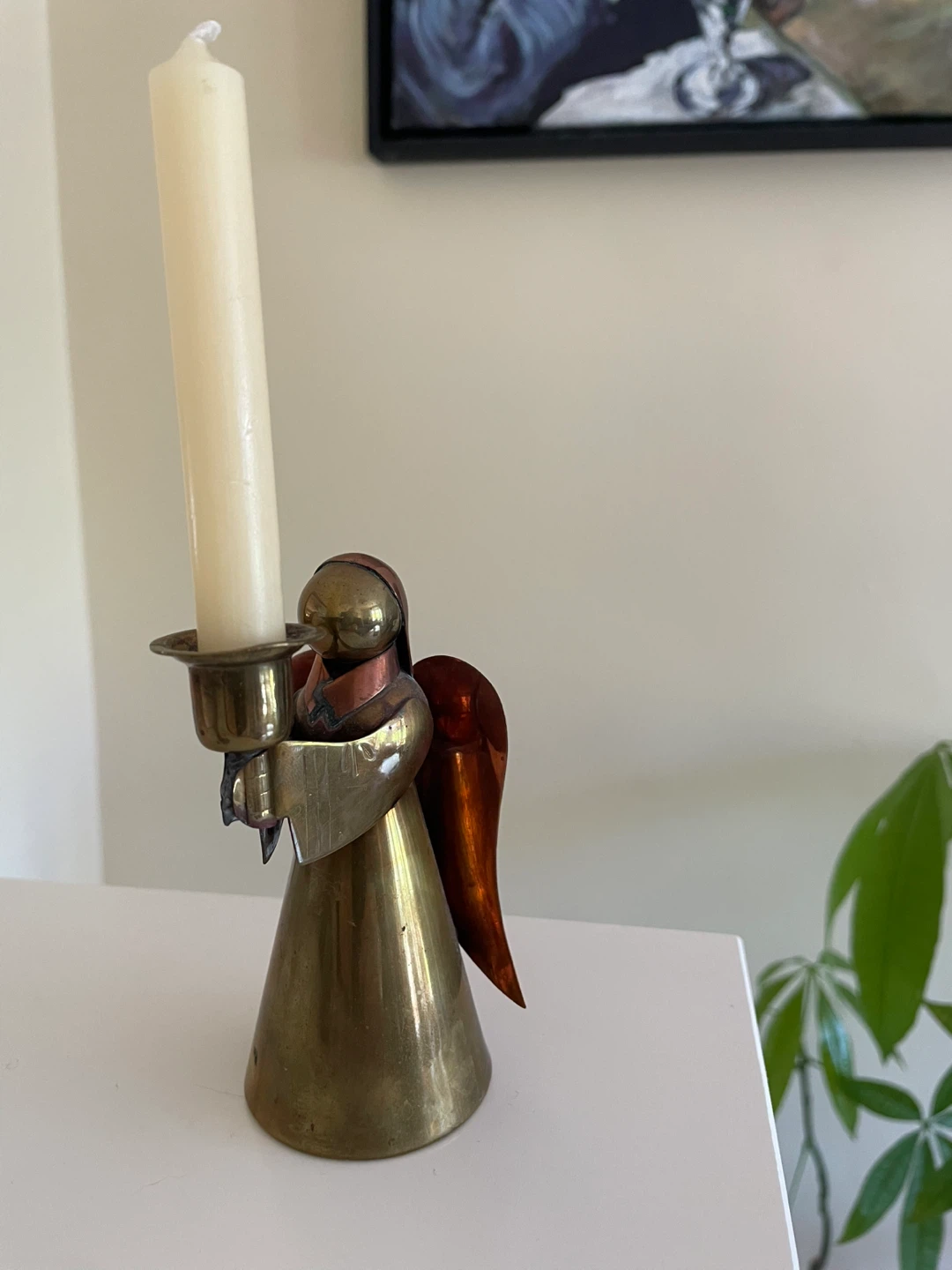 Vintage Brass Angel Candle Holder – approx 5” Tall – $5 - photo 4