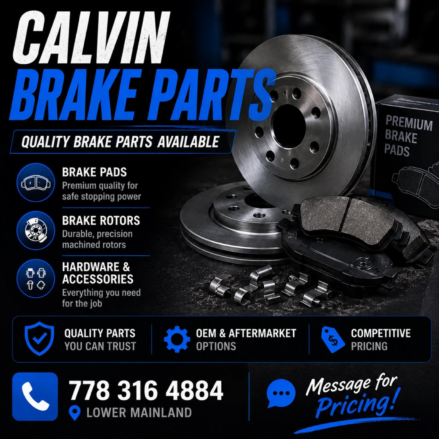 Brake Parts – Pads, Rotors & Hardware