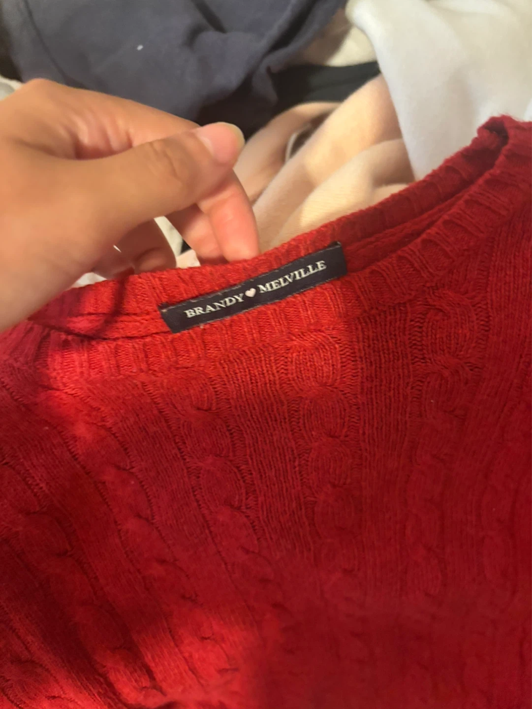 Brandy Melville Red Cable Knit Sweater - photo 2