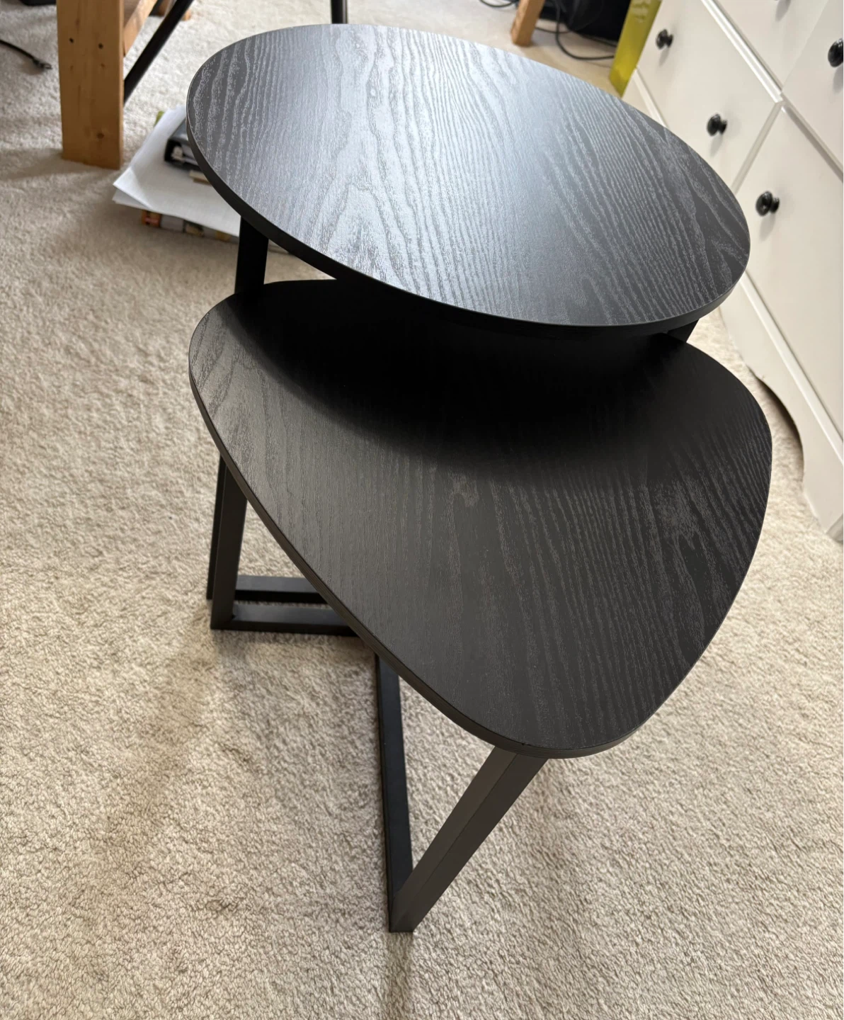 Brand New CJ-933 Black Nesting Tables Set of 2