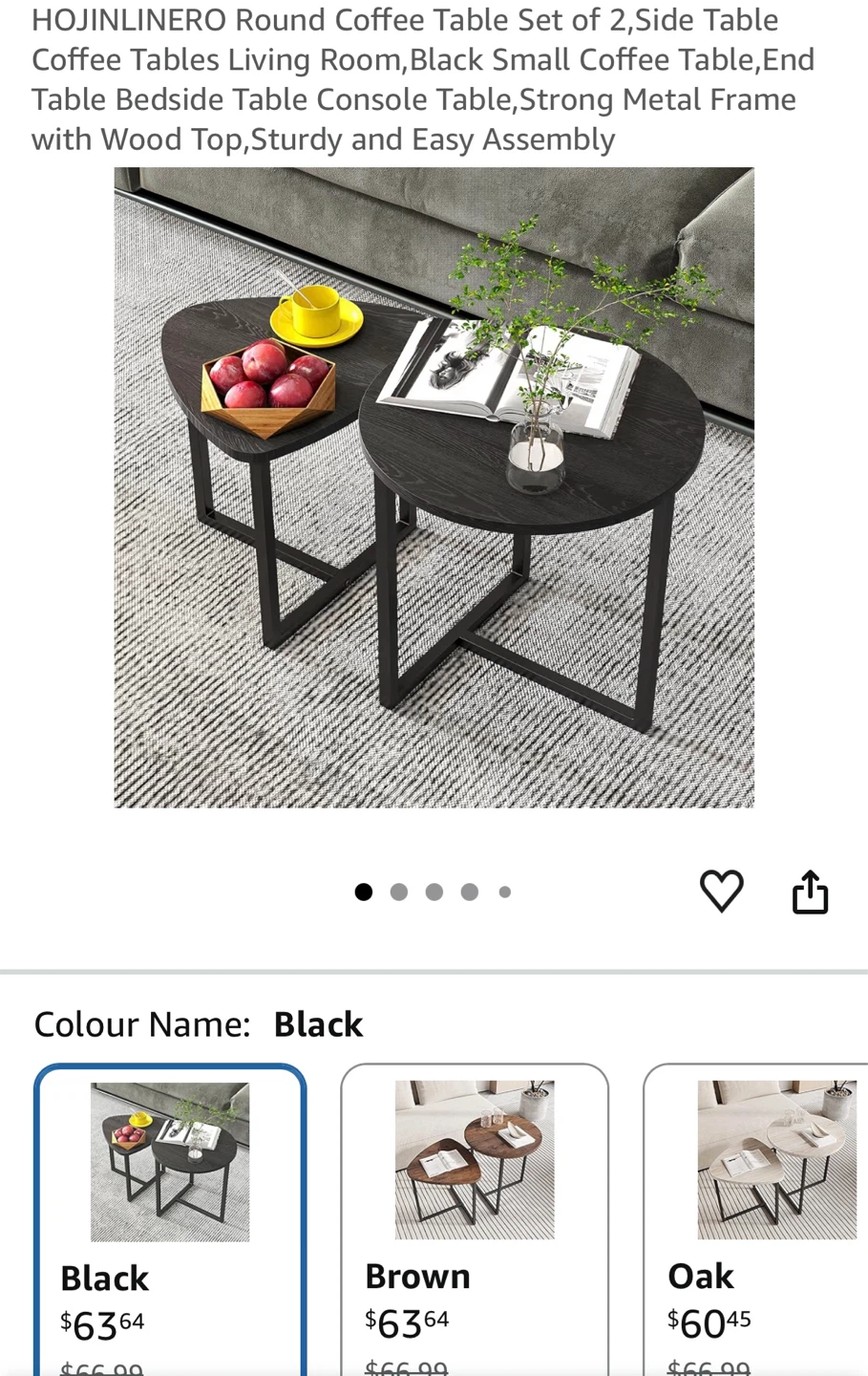 Brand New CJ-933 Black Nesting Tables Set of 2 - photo 5