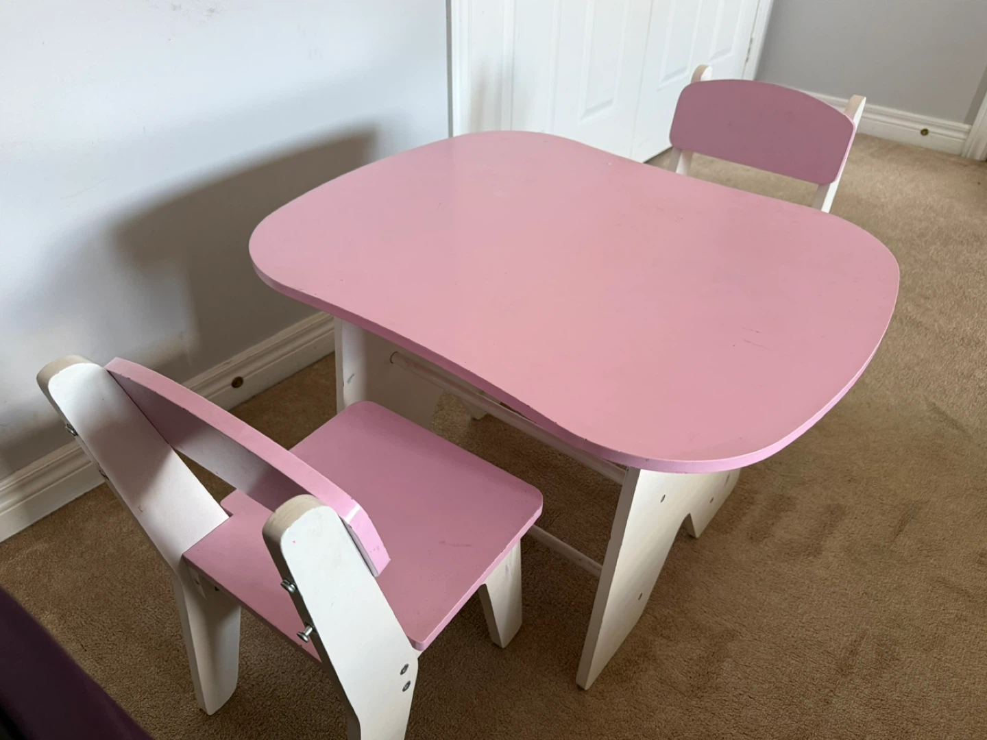 Pink Kids Table and Chairs Set