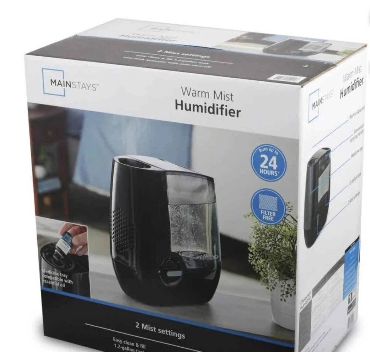 Mainstays Warm Mist Humidifier HF3102BL - photo 2