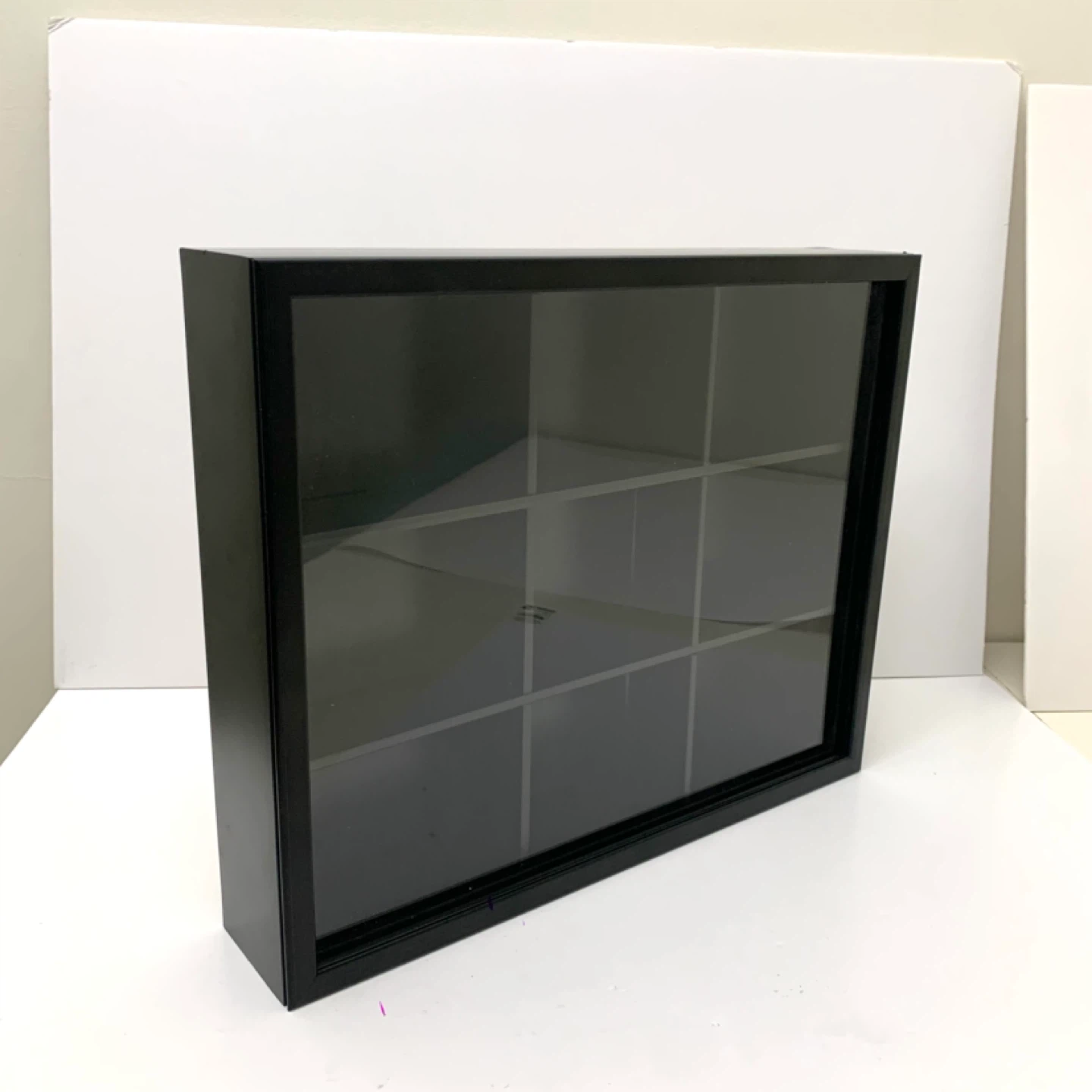 Display Case Shadow Box Collectible Display Wall Cabinet 9 Slot