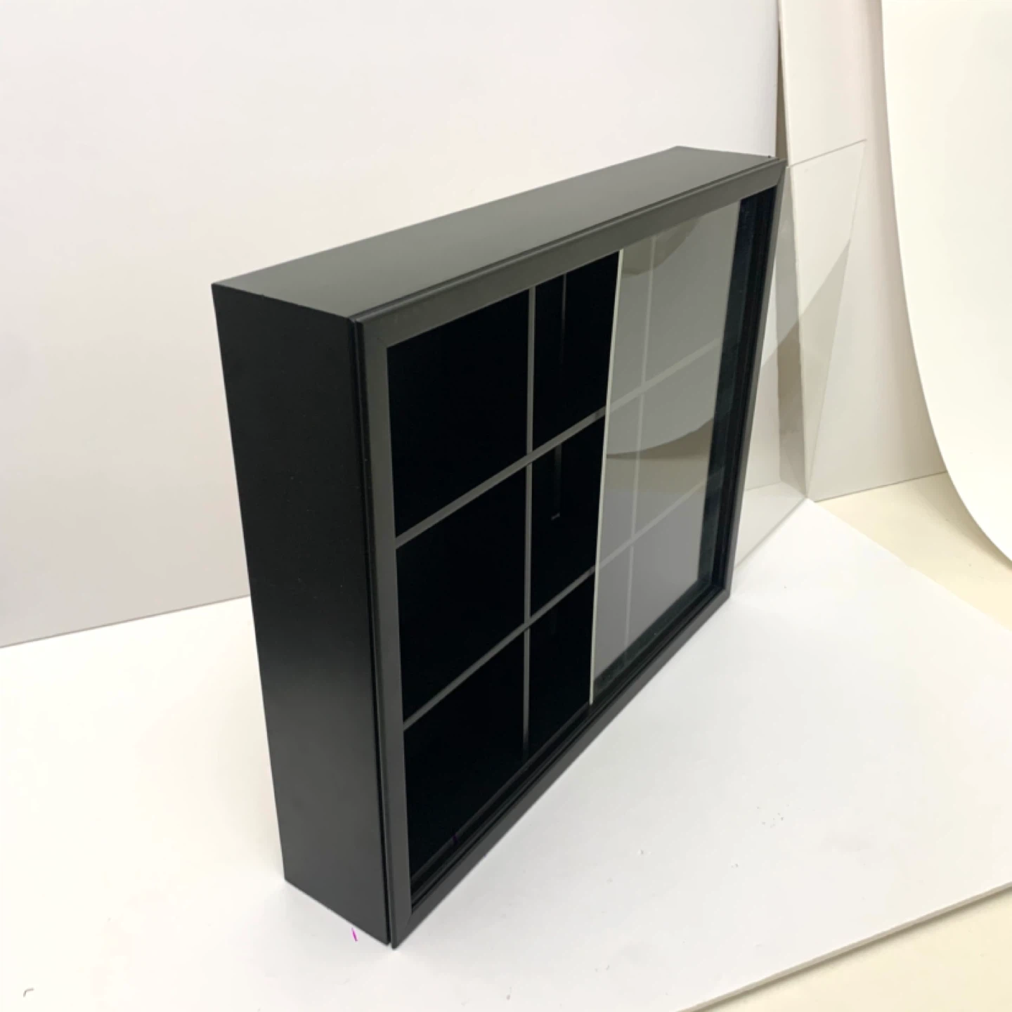 Display Case Shadow Box Collectible Display Wall Cabinet 9 Slot - photo 4
