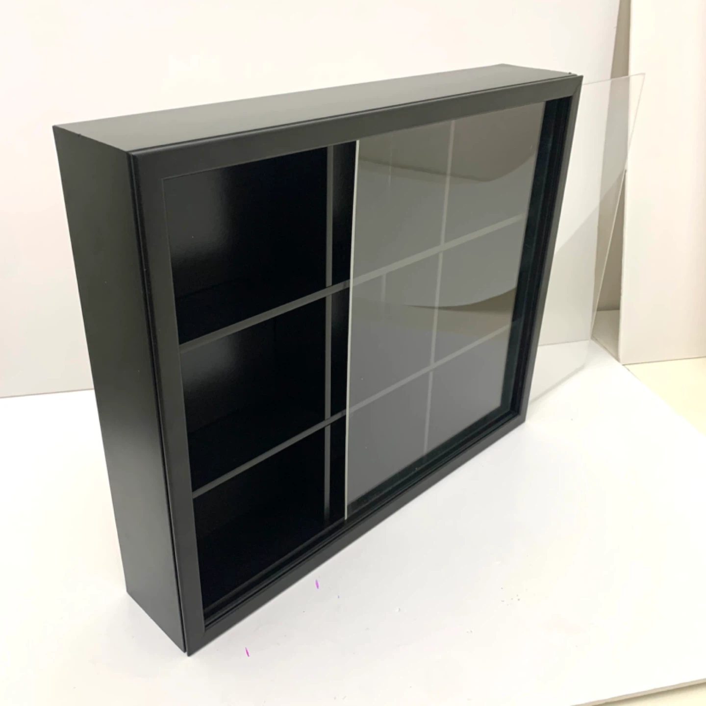 Display Case Shadow Box Collectible Display Wall Cabinet 9 Slot - photo 3