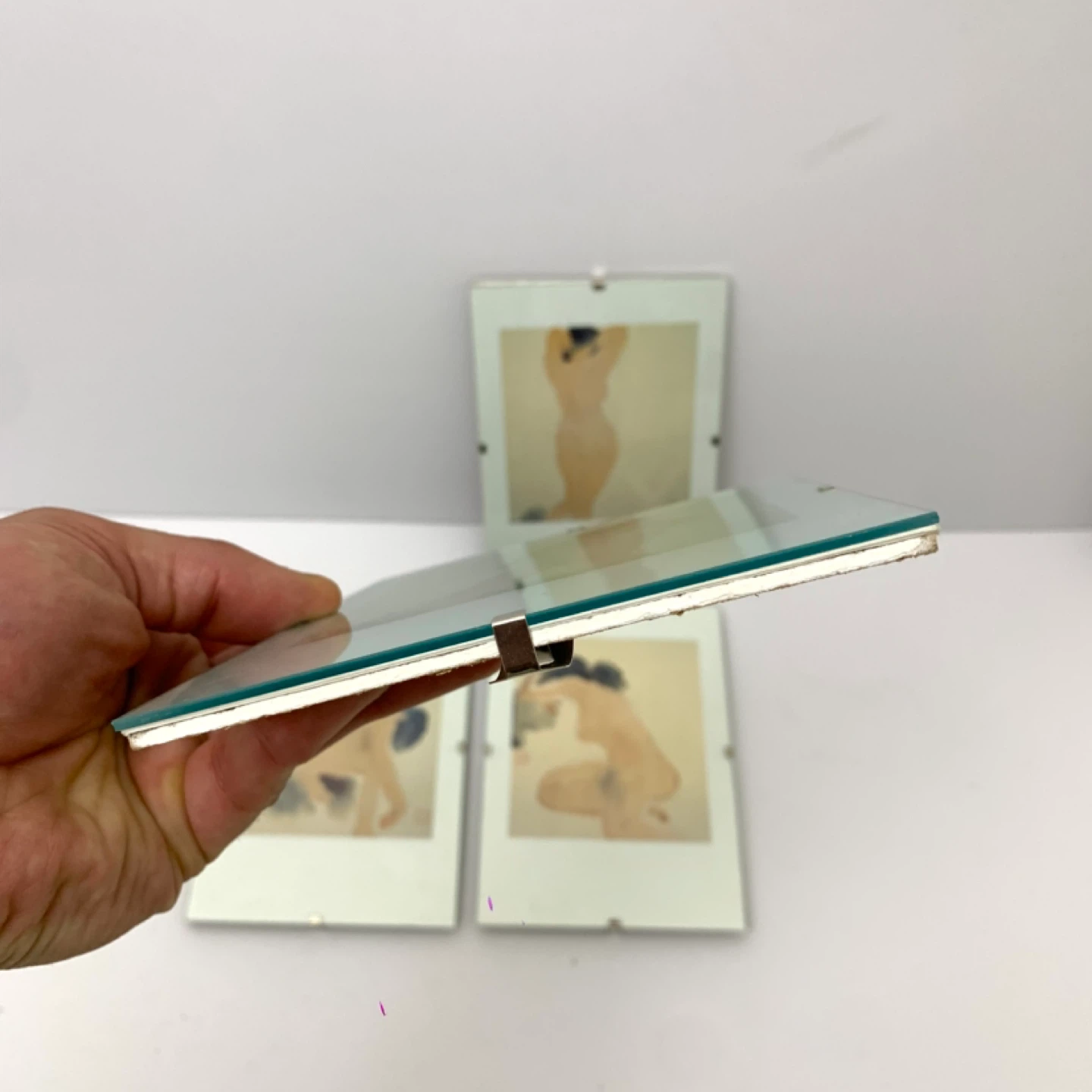 Vintage Art Prints Figure Drawings Glass Frames Set Of 4 Decor - photo 5