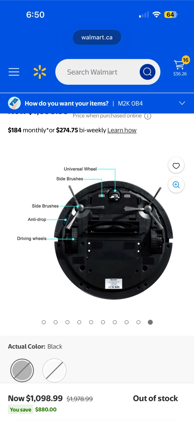 Costway 2-in-1 Robot Cleaner, Sweeping Plus Mopping - photo 5