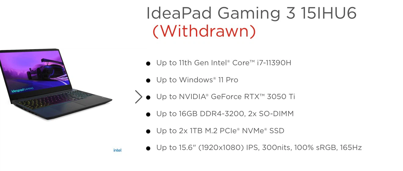 Lenovo IdeaPad Gaming 3 15IHU6 Laptop - photo 5