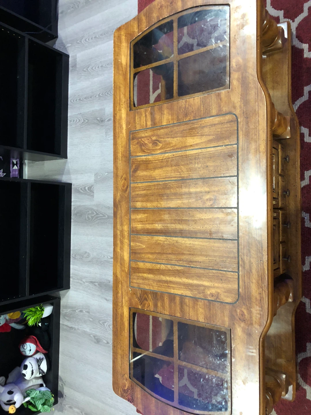 Vintage Wood Coffee Table with Storage - photo 4
