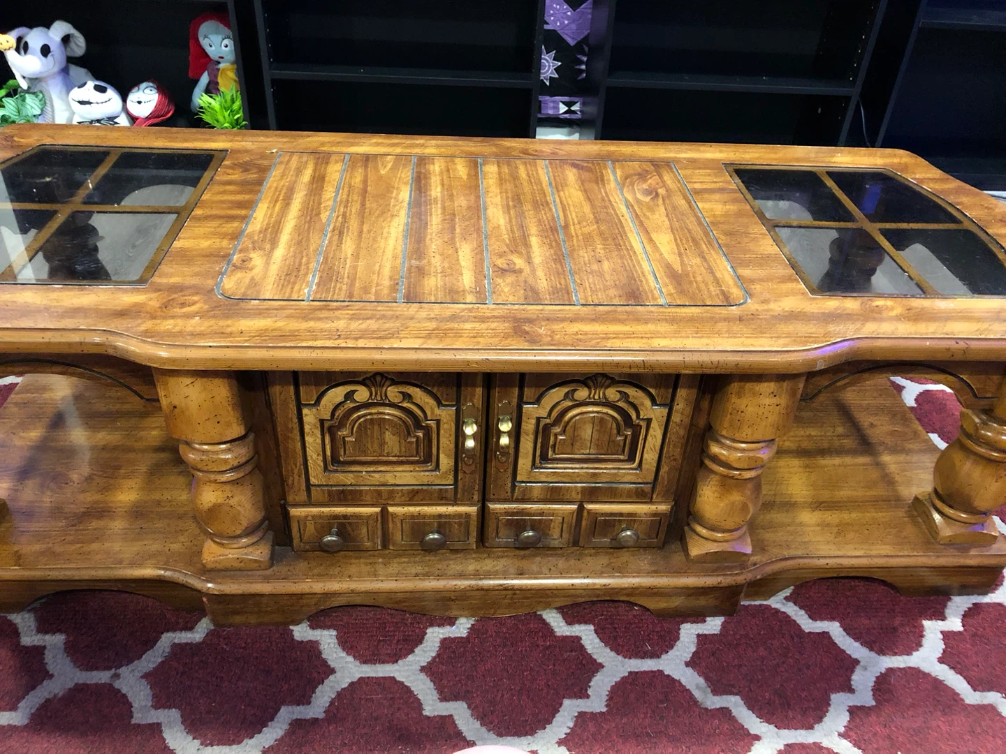 Vintage Wood Coffee Table with Storage - photo 2