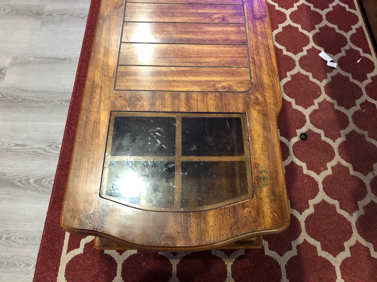 Vintage Wood Coffee Table with Storage - photo 5