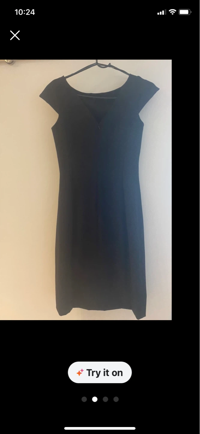 ⚽ Brand New Banana Republic Black Cap Sleeve Sheath Dress Size 4 - photo 2