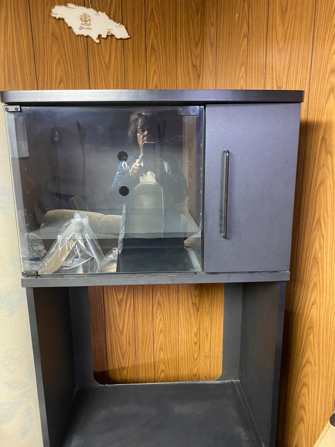Glass Display Cabinet with Storage - photo 2