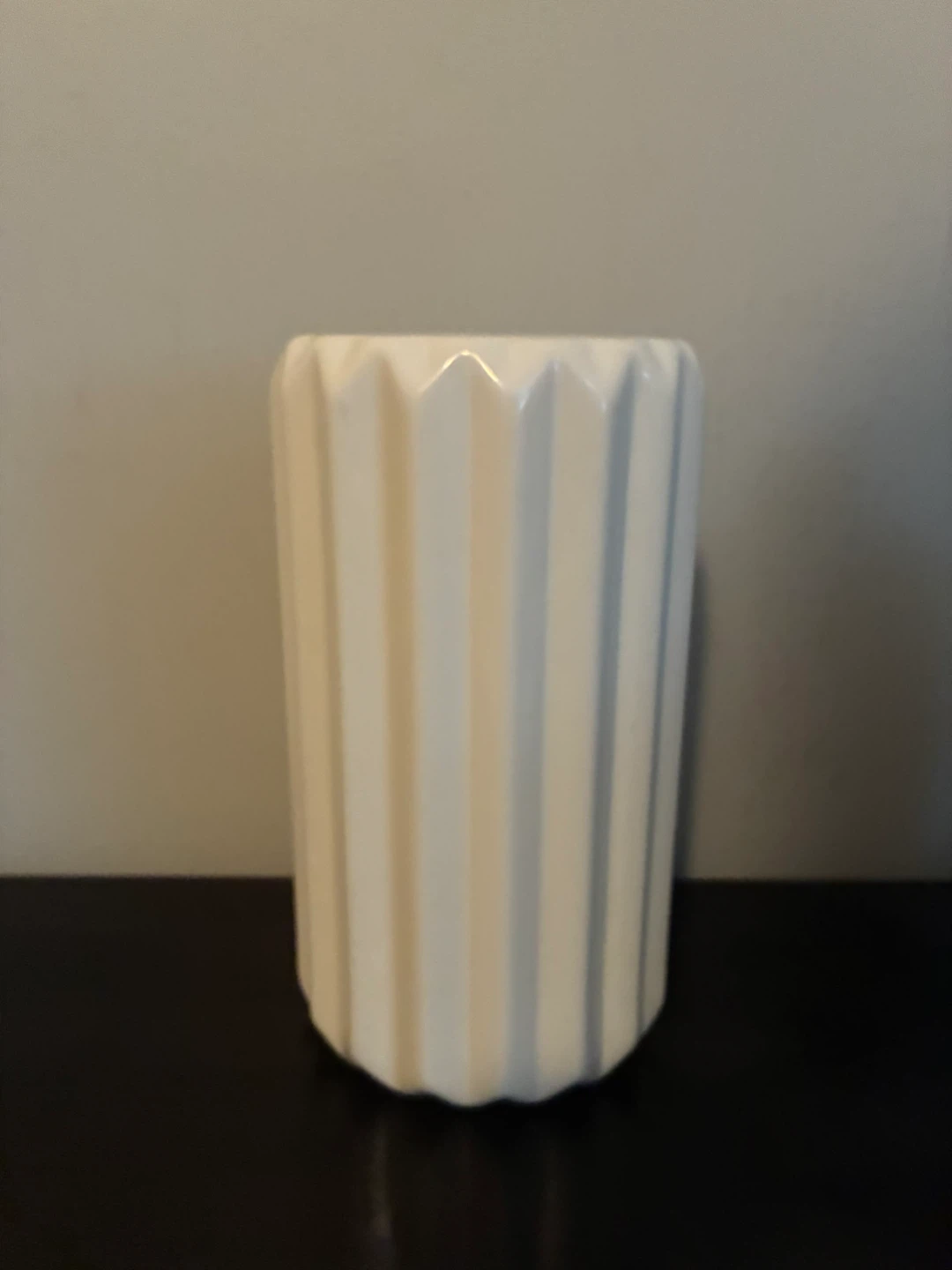 Modern Ridged/Fluted White Vase