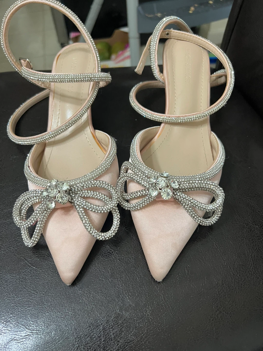 Mach Mach Pink Embellished Bow Heels